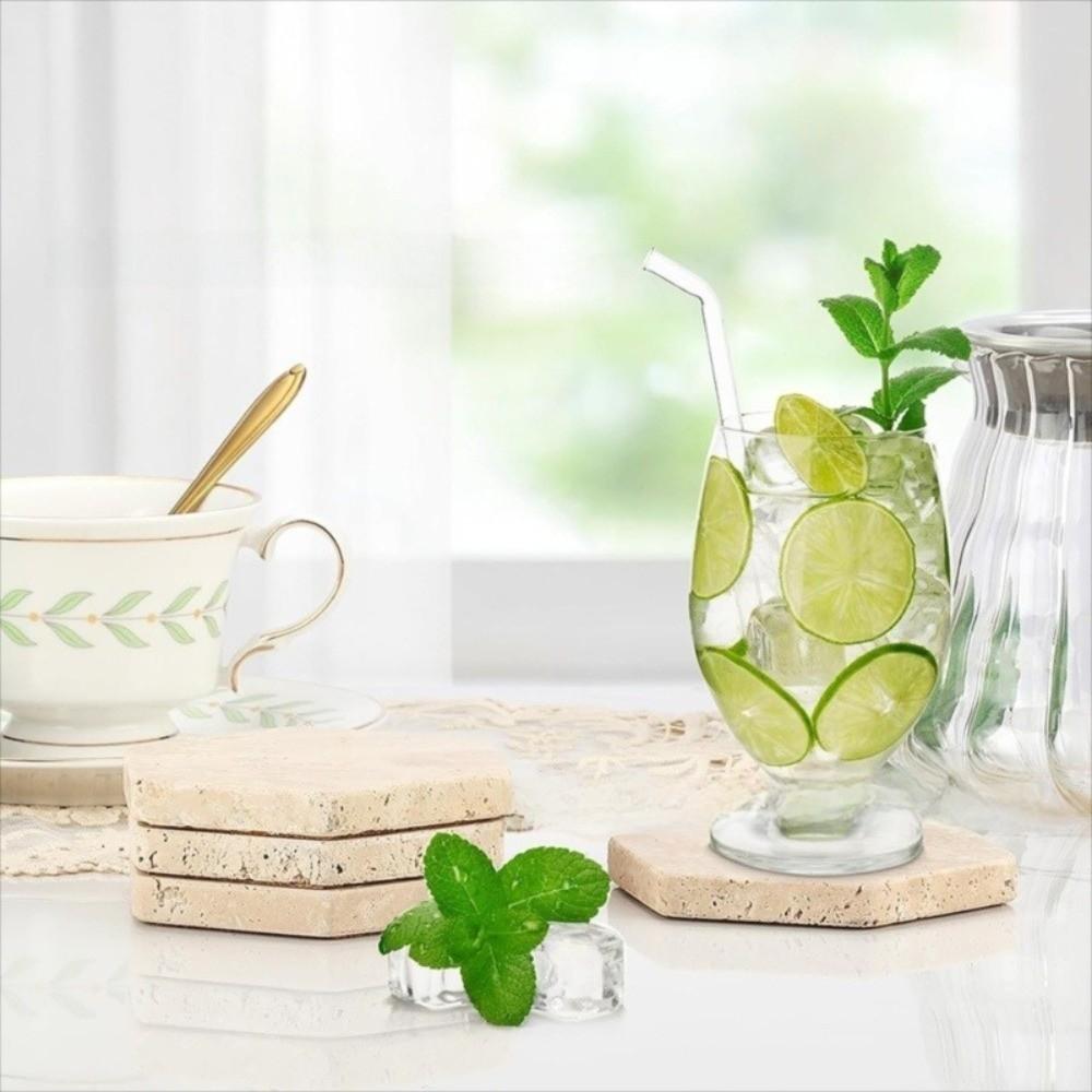 Suporturi de masă din marmură naturală Suporturi pentru pahare de whisky și cafea vintage combinabile Suport pentru bijuterii rezistent la căldură Travertin