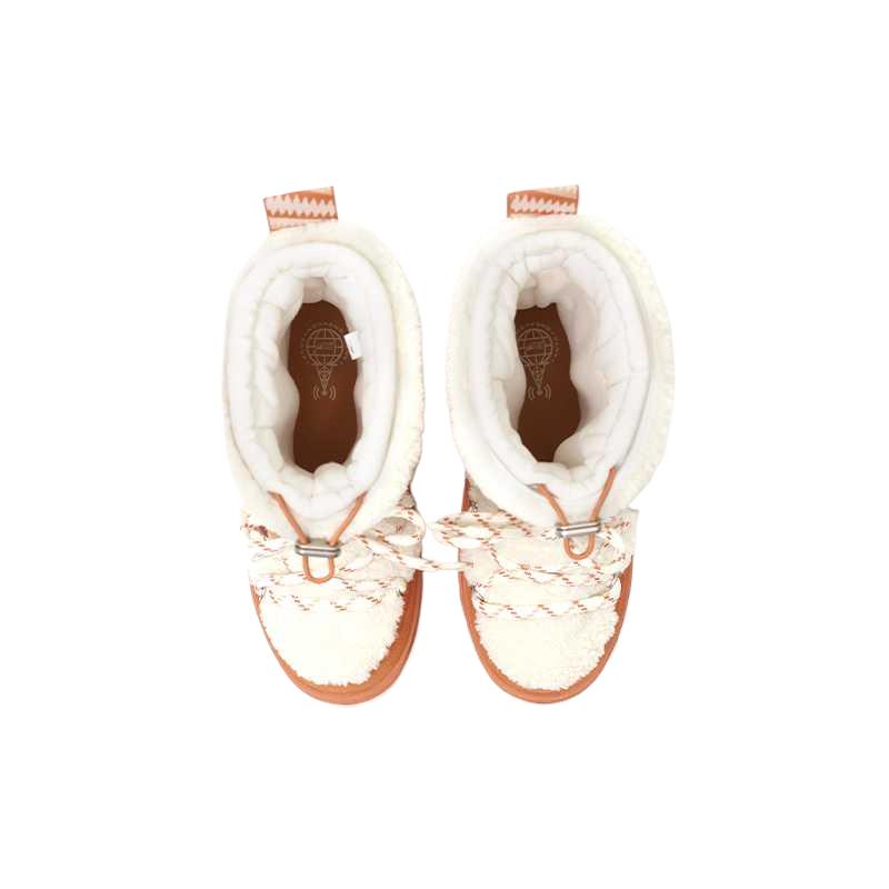 Anta Durable Wrapping SV Series 3 Steps Fuzzy Comfortable Color Block Short Snow Boots Women Boots 122548001VS-1