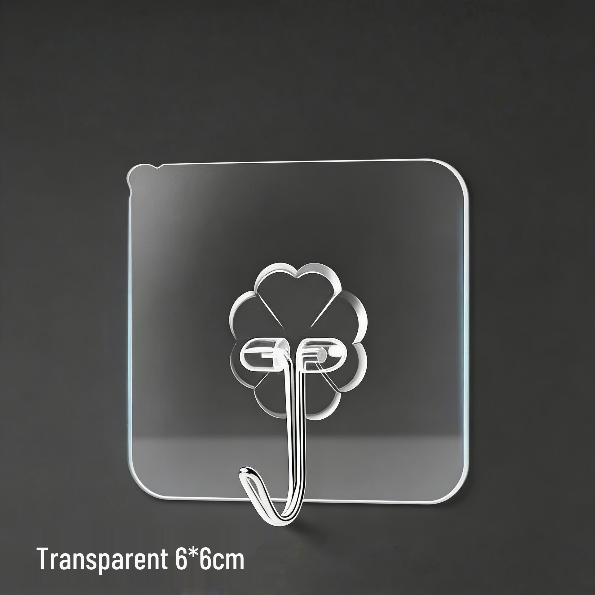 Transparent No-Drill Adhesive Hook with Multifunctional Interlocking Buckle for Bathroom & Kitchen