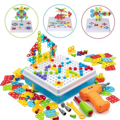 STEM Drill And Build Kit for Kids 193+ Pcs Electric Toy Drill Montessori Educational Building Set for Boys And Girls Ages 3-12