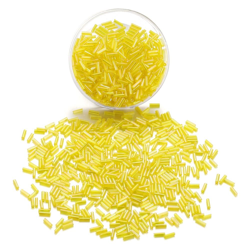 400Pcs/Lot 2x7mm Crystal Long Tube Beads Lined Bugle Czech Glass Seed Spacer Beads for DIY Necklace Jewelry Making Accessories