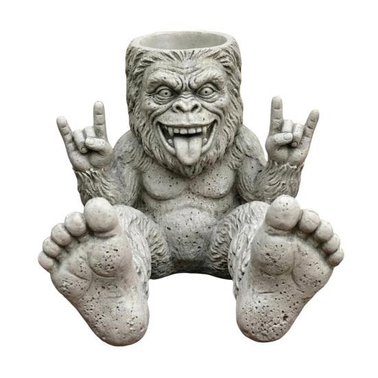 Круглый горшок для сада на камнях  Большая Нога  Забавный горшок  Большая Нога  со средним пальцем Новинка Горшок для цветов  Сасквоч  для Патио Газона Двора В помещении и на улице Домашний Декор A