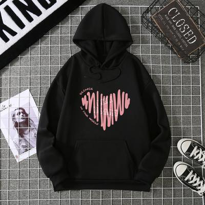 Winter Women's Hoodie Solid Color Print Unisex Style Double Pockets Sweatshirts Outerwear Plus-Size Women's Clothing