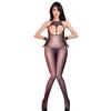 Sexy Women Sheer See Through Oil Glossy Shiny Elastic Bodysuit Bodycon One-Piece Thong Silky Tights Cosplay Maid Leotard