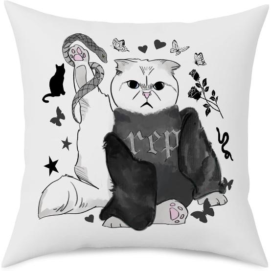 Cat-Lover Cute Throw Pillow Covers Music Lover pired 18x18 Home Office Couch Decor Multi885