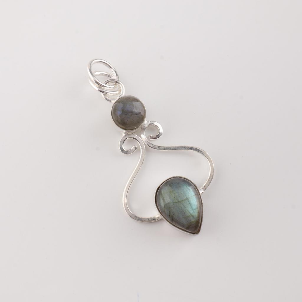Labradorite Gemstone 925 Sterling Silver Designer Pretty Pendant 1.60" For Mother PP-13-34