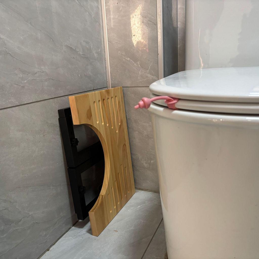In-Stock Adjustable Folding Wooden Bathroom Toilet Footstool