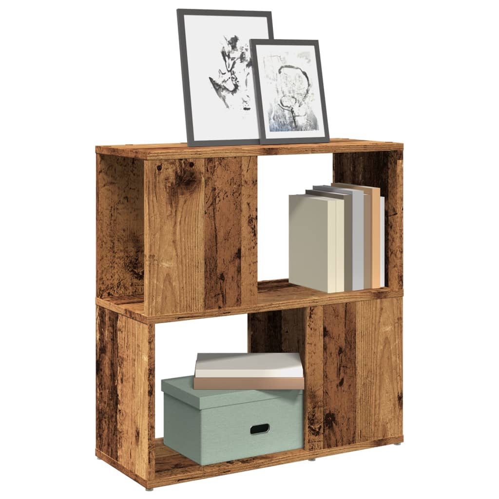 Bookshelf Rustic Wood Look 60 X 24 X 63 Cm Engineered Wood