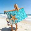 1Pc Marine Organism Printed Beach Towel, Ultra-Fine Fiber Absorbent Beach Towel, Beach Vacation Swimming Diving Beach Towel
