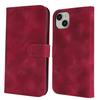 For iPhone 15 Plus/14 Plus Wallet Case Double Folded Edge Skin Touch PU Leather Flip Phone Cover