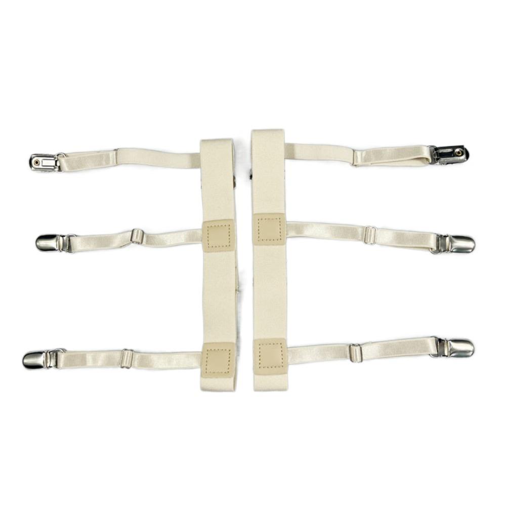 1 Pair Elastic Shirt Holder Stays Three Clip Thigh Suspender Garter Socks Fastener Clip Men Women