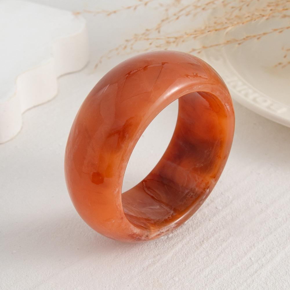 Transparent Transparent Hand Ring Smudging Design Wide Bracelet Acrylic Bangle Women's Jewelry