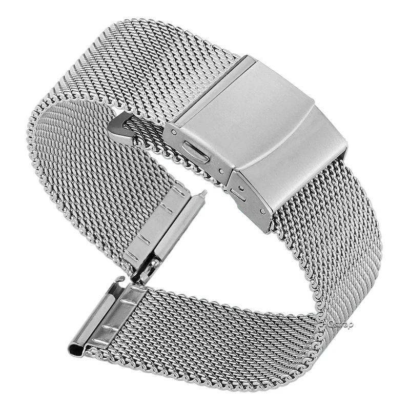 

Milanese Watchband 18mm 20mm 22mm 24mm Stainless Steel Metal Watch Band Universal Strap 12mm 14mm 16mm Black Rose Gold Bracelet 12mm