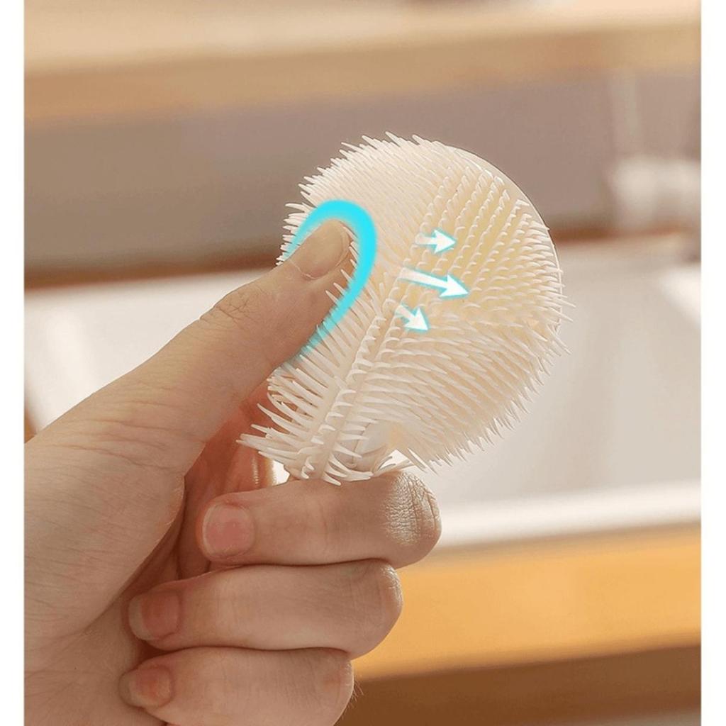 Silicone Cup Brush Head Long Handle Cup Scrubber White Kitchen Cleaning Tool Wineglass Bottle