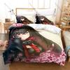 Anime Collage Punishing Gray Raven Lucia Mecha Combat Scene Game Merch 3PCS Bedding Duvet Cover + 2 Pillowcases Home Decoration