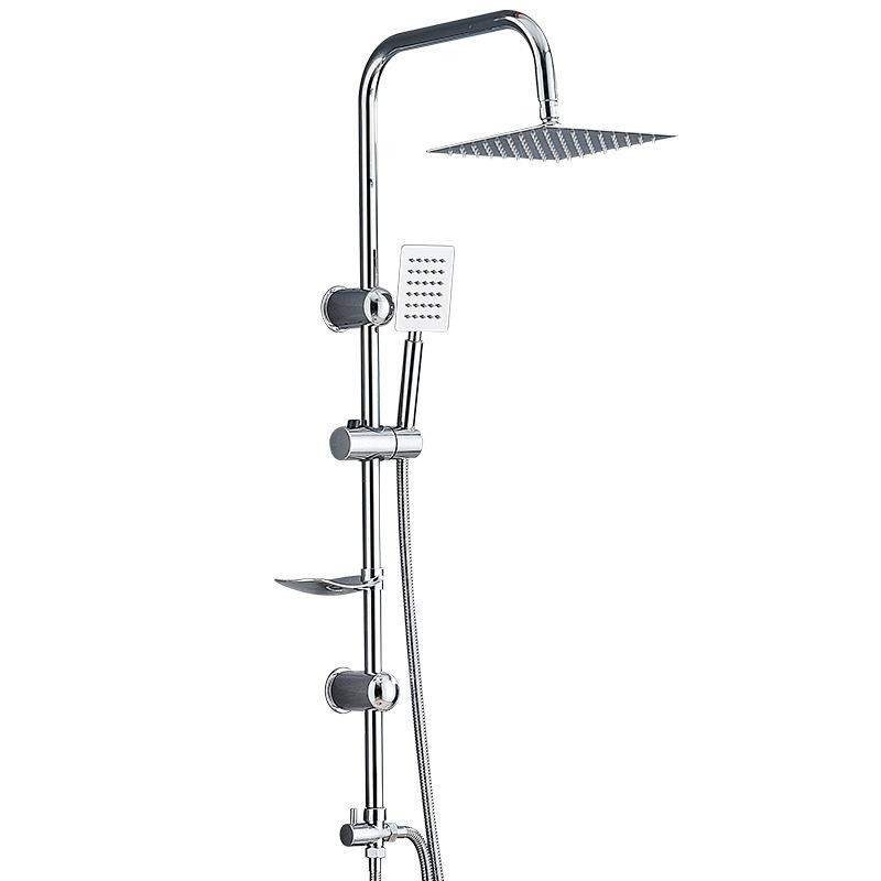 Shower Set with High Pressure Bathroom Shower Head System for Home Hotel Overhead Rainfall Shower Combo Black Round/Square