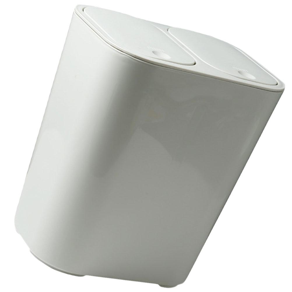 Sorting Trash Can Double Compartment Garbage White Bin Recycle Dual Waste Rubbish Pp Trashcan Office