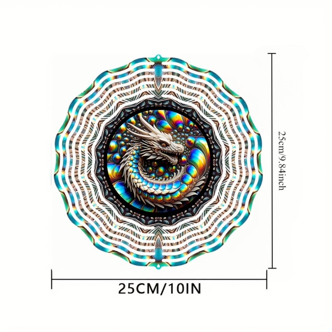 

Ветряк-дракон – 3D подвесное кинетическое искусство для сада и дома, крючок с вращением на 360°, геометрический дизайн из металла с лазерной резкой – уникальный декор для улицы/дома 01A