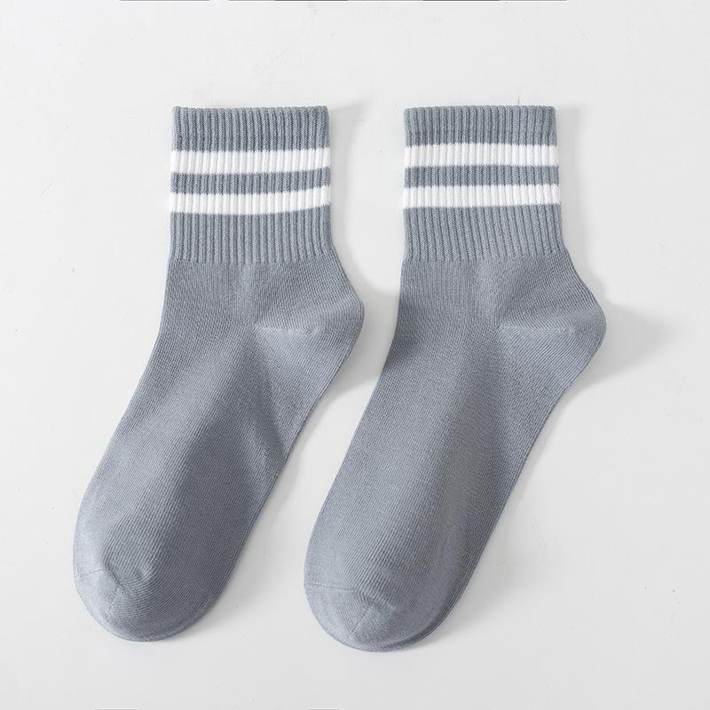 Fall/Winter Women's Pure Cotton Short Socks for Exercise Anti-odor Absorbent Sweat-Resistant Autumn Cotton Stockings Mid-Calf Socks