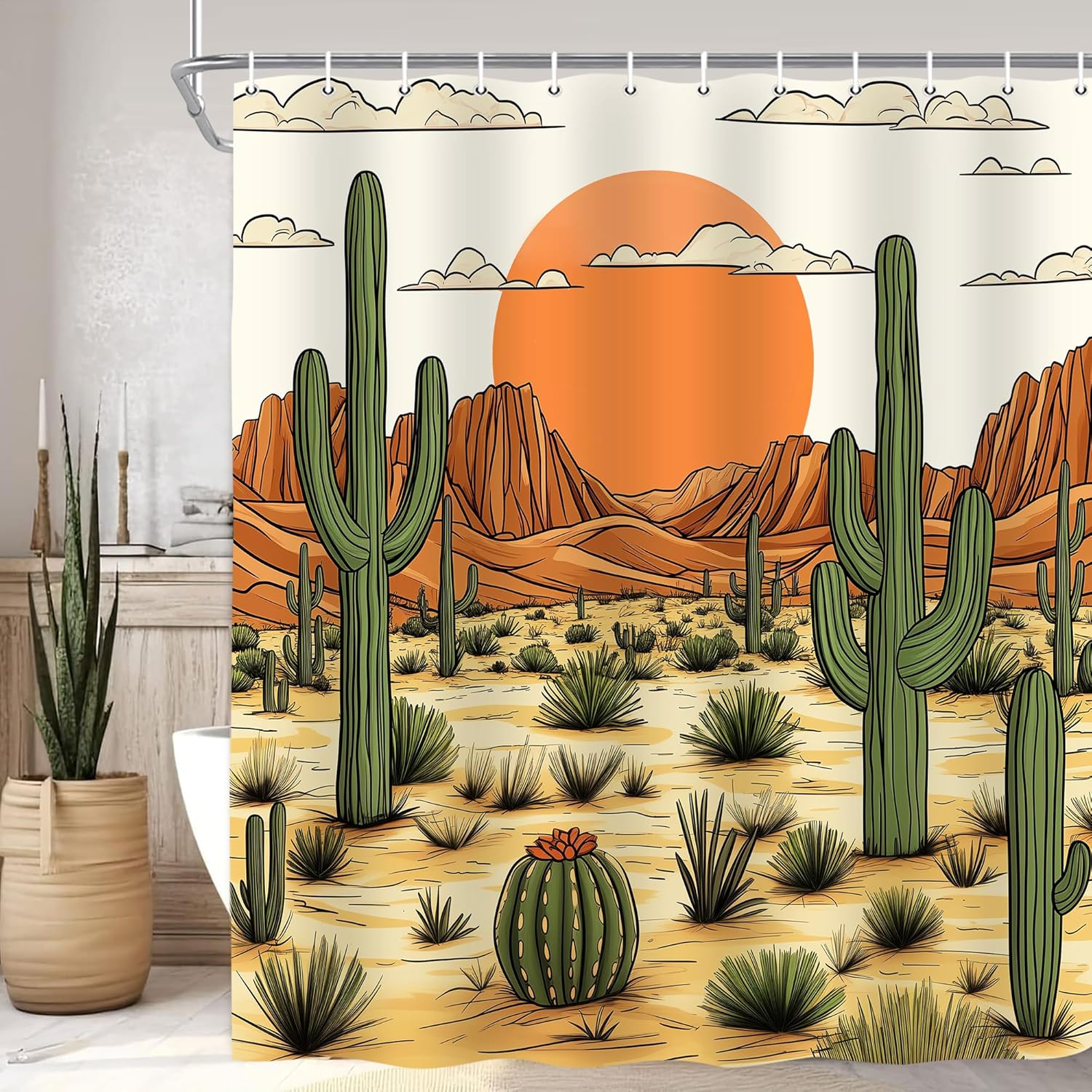 

Retro Abstract Black Boho Aztec West Bone Shower Curtain, Artistic Restroom Bath Decor, Waterproof Washable Bathroom Decor W60H190(CM)-1 Pcs