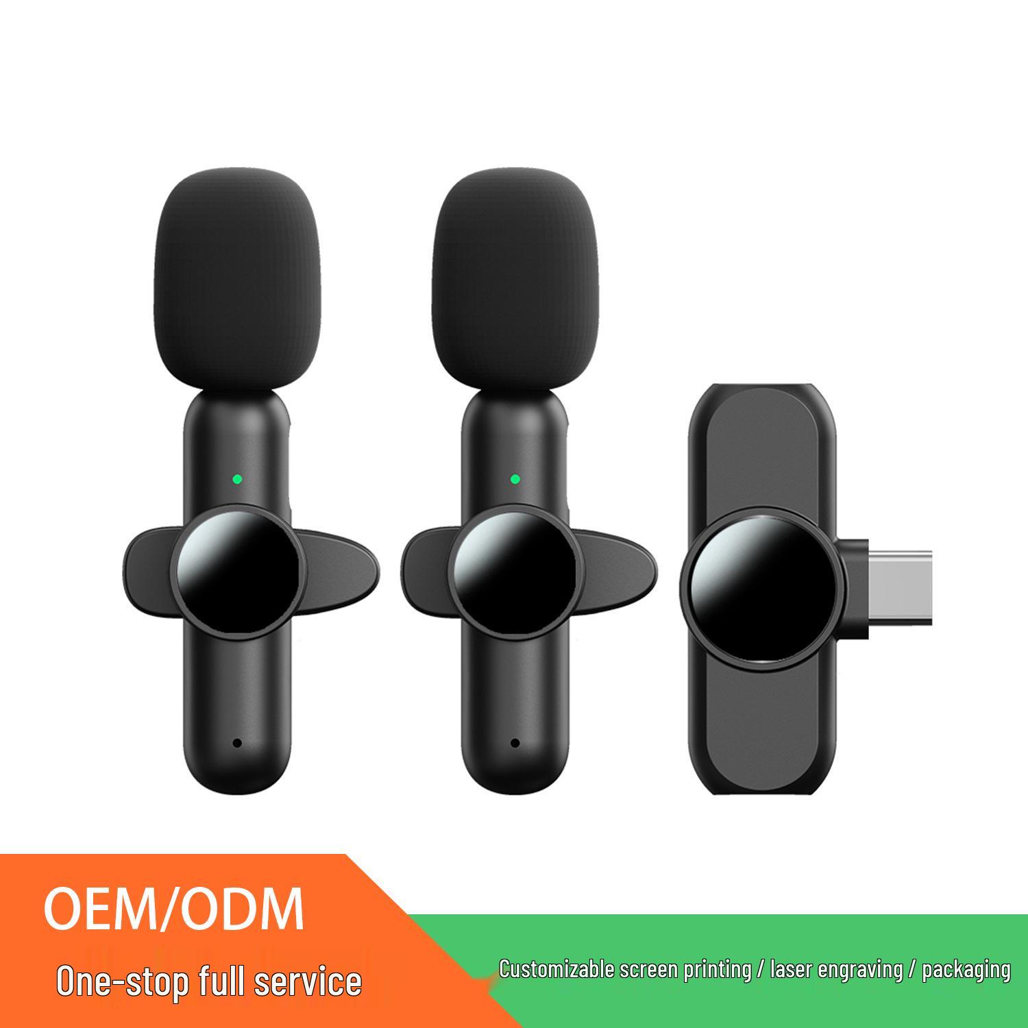 

K3 Wireless Lavalier Microphone: Noise Reduction, Long-Distance Pickup, Windproof for Live Streaming & Video Shooting. 1-to-1 Apple Lightning чорний