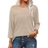 Women's Fashion 7/10 Sleeve  Knit Solid Color Casual Top
