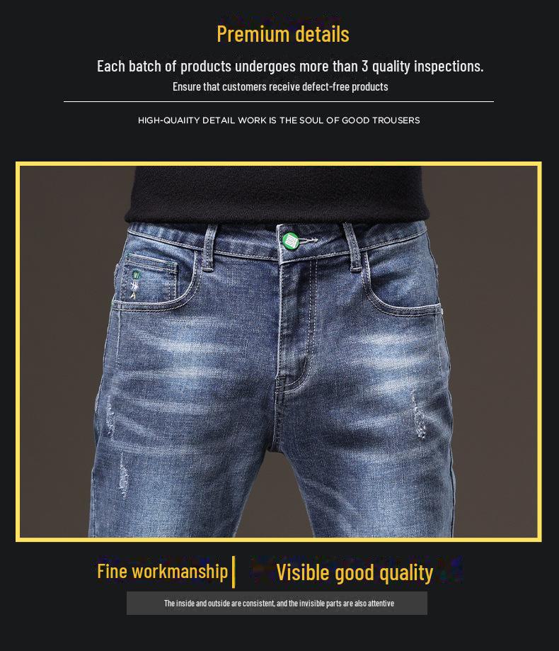 Herren Slim Stretch Klassische Blaue Jeans 2024 - Ganzjahres-Freizeitkleidung