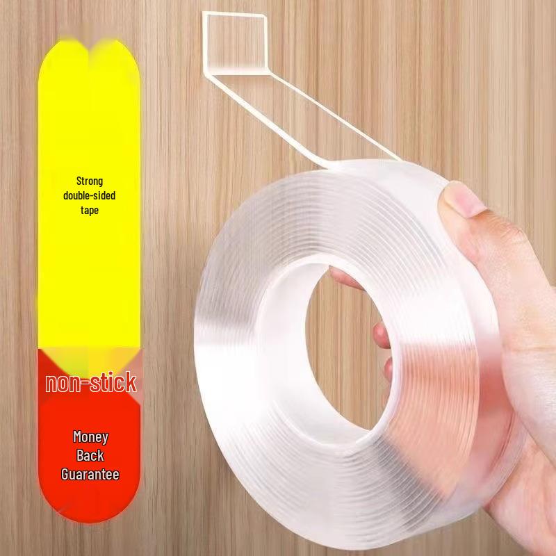 Clear Double-Sided Acrylic Tape: Traceless, Heat-Resistant, High Transparency, Strong Adhesion, Waterproof Nano Adhesive. 1mm Thick, 2CM Wide, 1M Long
