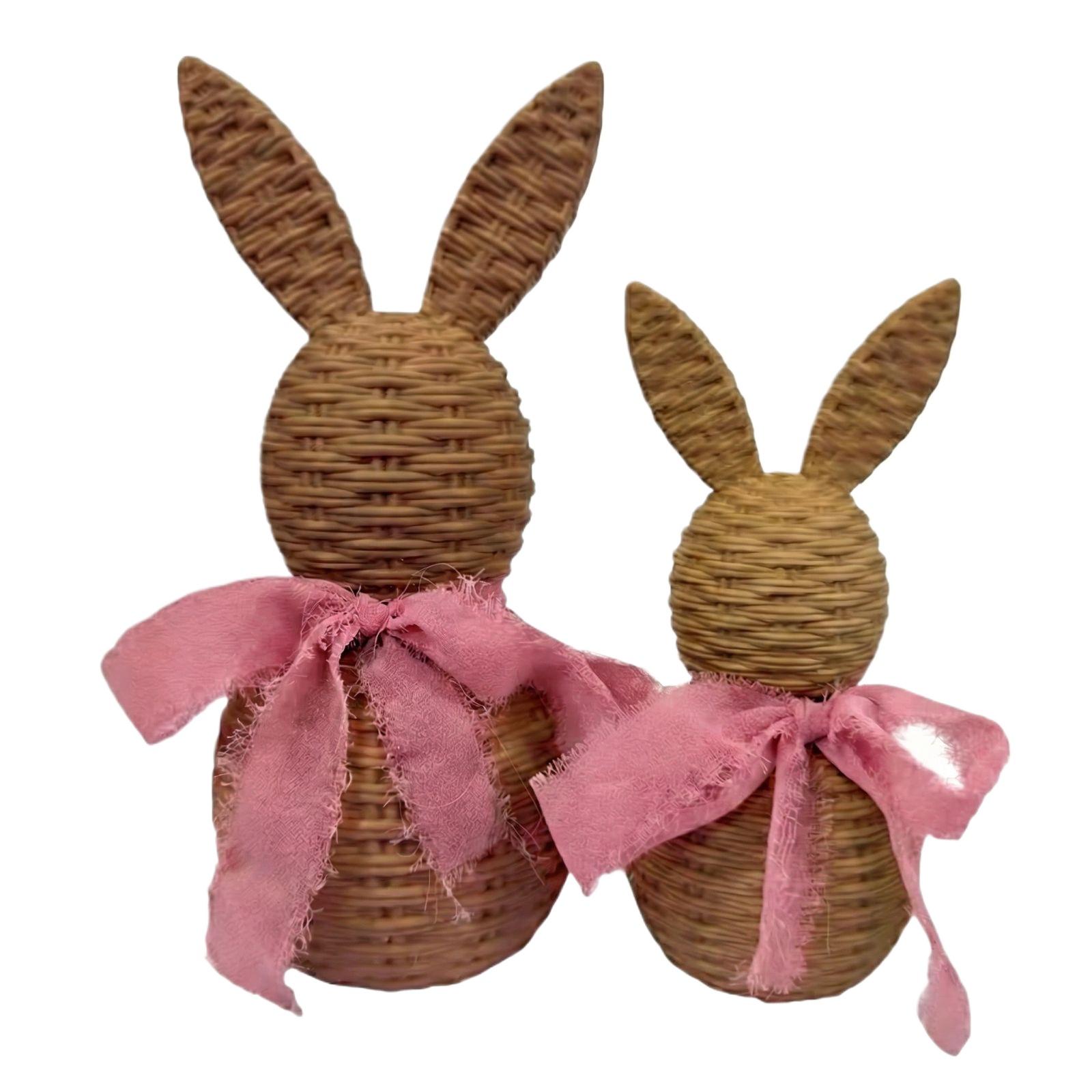 

2-piece Easter Decorative Artificial Woven Figurines, Perfect For Creating A Festive Atmosphere And Decorating Your Home Or Tabletop. One Size розовый