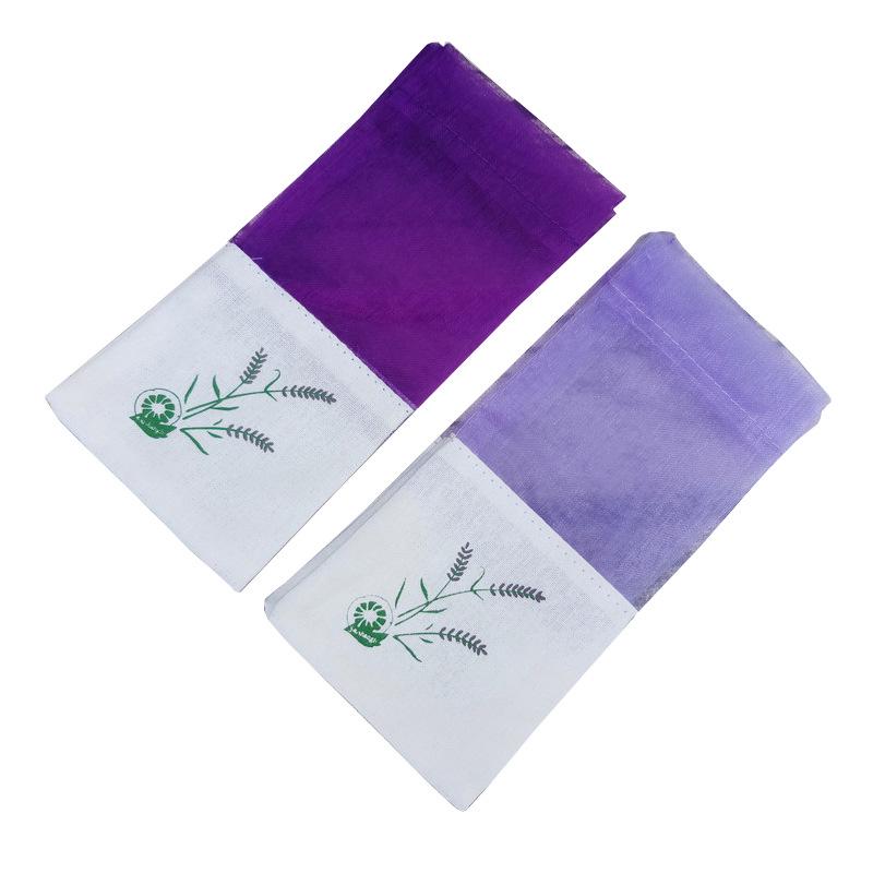 Lavender Sachet Double-Sided Printed Gauze Car Deodorizer & Wardrobe Scented Cotton Bag