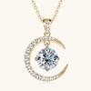 8mm Fashion Crescent Moissanite S925 Sterling Silver Necklace High End Unique Dynamic Pendant Clavicle Chain For Women
