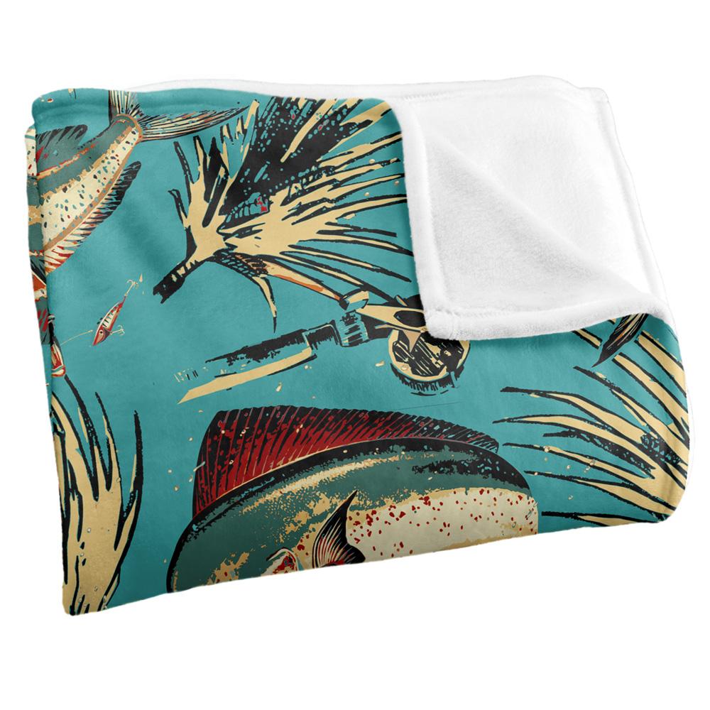 JQ Licensing Jl-Jp-Jq Silky Tiki Flower Fishing Supersoft Blanket
