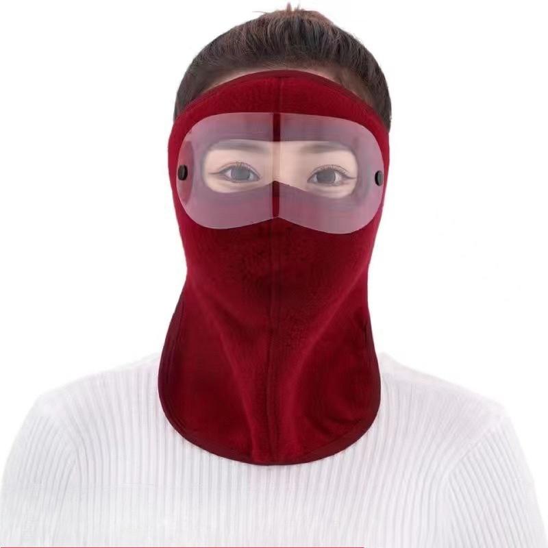 Detachable goggles full-face warm mask winter thickened neck protection cold-resistant balaclava mask fitness and body building