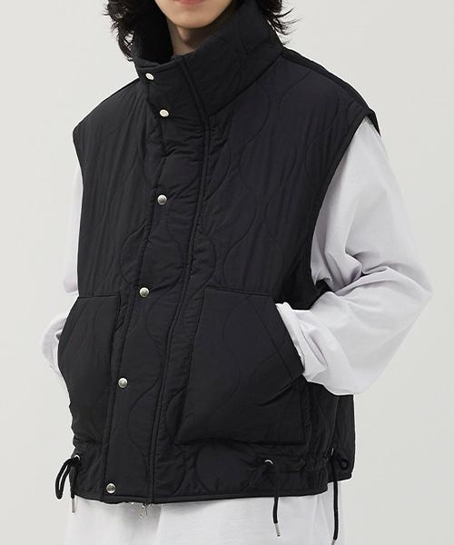 Mimthewardrobe Drawstring Padded Vest_Black