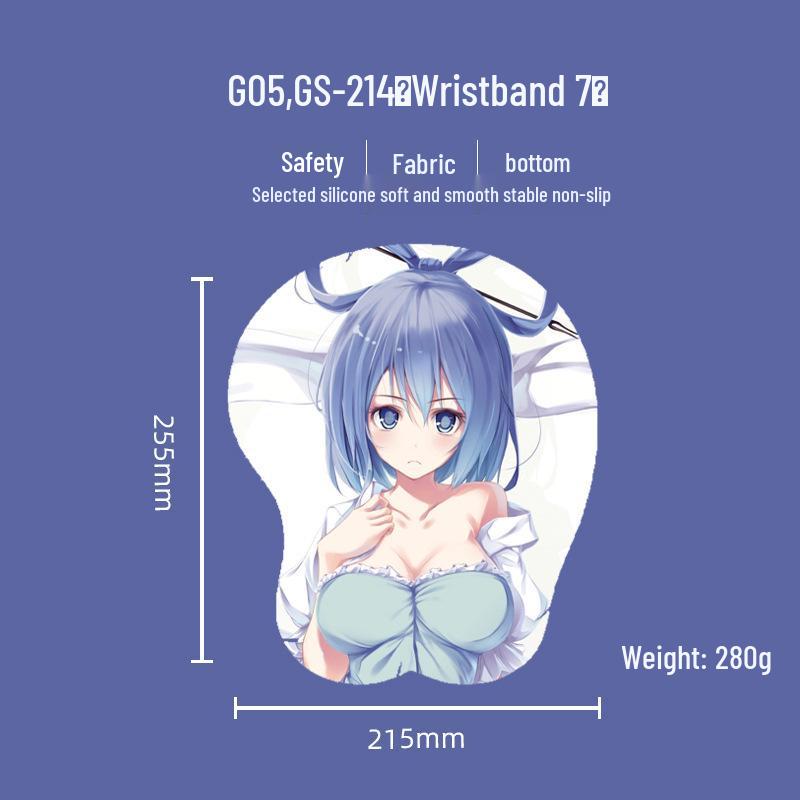 Beautiful Anime 3D Silicone Wrist Rest Mouse Pad - Creative Design, Hot Selling