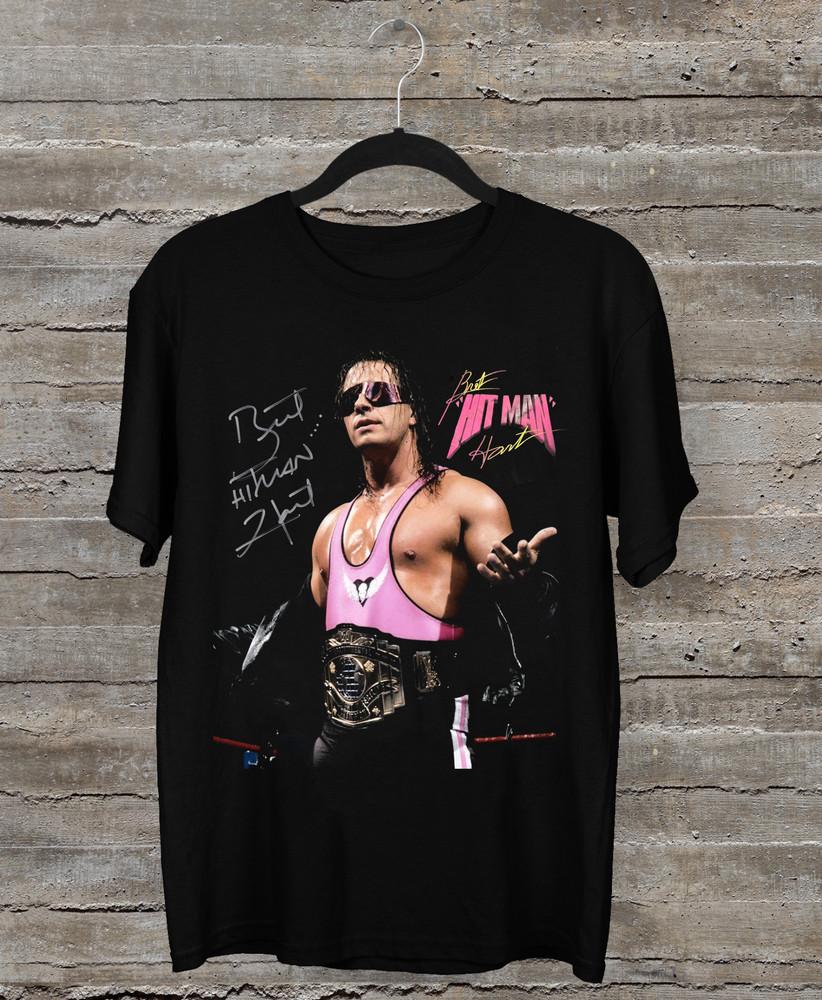 

New Popular Bret Hart Gift For Fan Cotton Black T-Shirt S-2345XL T-shirt S3676 Unisex T-Shirt XXXXL