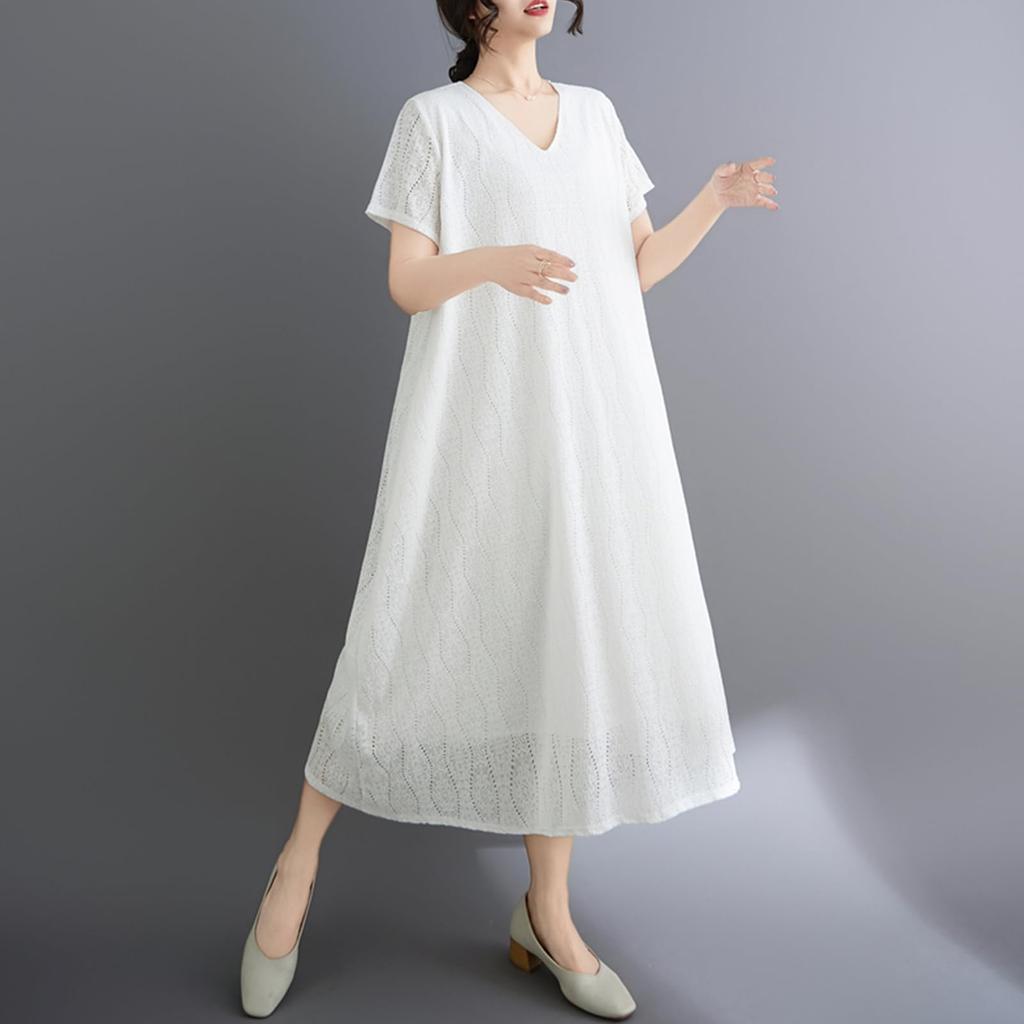 Lace Party Short Loose Resort Plus Flattering Elegant and Perfect for and Fall [POGCZMKK] Women's Dress, Sleeve, Fit, Dress, Size, V-Neck, Casual,