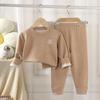 Kids' Cashmere Silk Set - Soft, Thickened Warm Underwear for Toddlers, Boys & Girls; Perfect Autumn Base Layer Top & Bottoms.