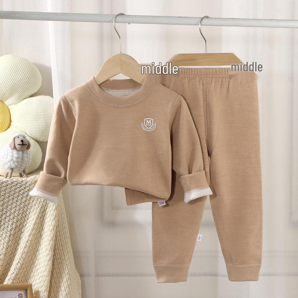 Kids' Cashmere Silk Set - Soft, Thickened Warm Underwear for Toddlers, Boys & Girls; Perfect Autumn Base Layer Top & Bottoms.