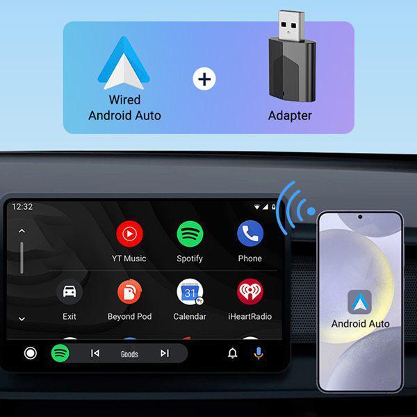 Einzelner Schwarzer ABS Bluetooth 5.0 Kabelgebundener zu Kabelloser CarPlay Konverter