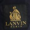 Lanvin 80er 90er Seiden-Woll-Mischung alte Streifen maßgeschneiderte Jacke R46-44 Marineblau Herren Gebraucht