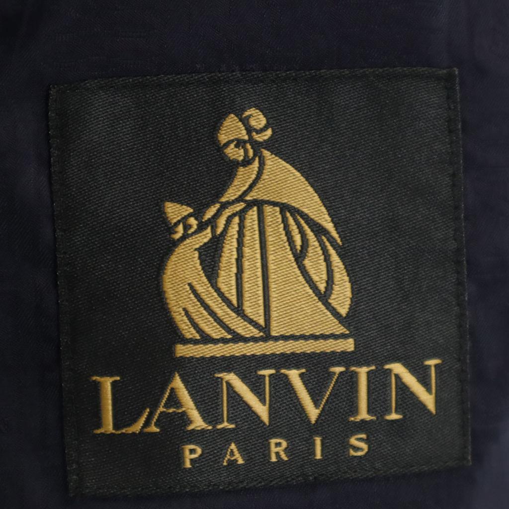 Lanvin 80er 90er Seiden-Woll-Mischung alte Streifen maßgeschneiderte Jacke R46-44 Marineblau Herren Gebraucht