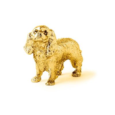 King Charles Spaniel 22ct Gold Plated Made In England Art Dog Figurine Collectible