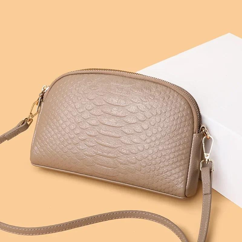 Luxury Crocodile Pattern Genuine Leather Shoulder Crossbody Bag for Women High Quality Cowhide Ladies Messenger Tote Sac Handbag