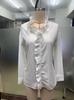 European Spring 2026 Women's Ruffle Trim Long-Sleeve Cotton Shirt