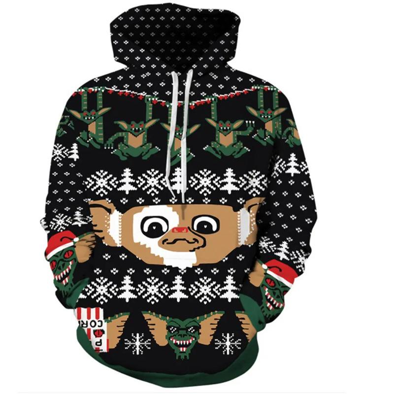 Christmas Sweatshirt Christmas Bells 3D Digital Printing Couple's Top Fashion Casual Hoodie