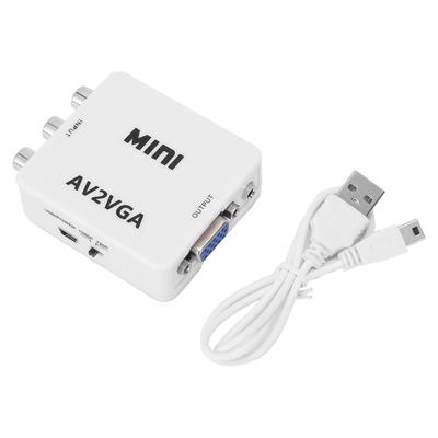 Mini videokonvertor HD 1080P AV na VGA Počítač na TV Video adaptér s datovým kabelem