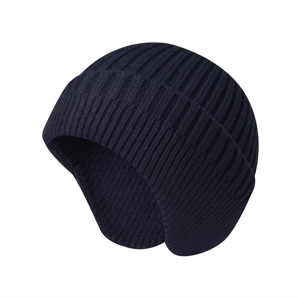 Outdoor Knitted Hat for Men - Thickened Warm Earflap Beanie Women's Face-Slimming Knitted Beanie