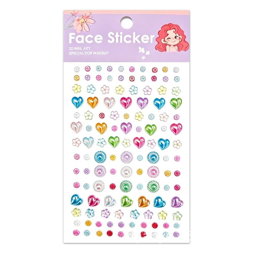 Makeup Bedazzling Sticker 3D Resin Crystal Gem Sticker Face Eye Jewels Sticker Christmas Party