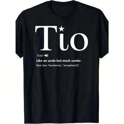 Funny Spanish Uncle Inspired Fathers Day Gift T Shirt Soft Cotton Short Sleeve Crew Neck Casual Geometric Printed T Shirt